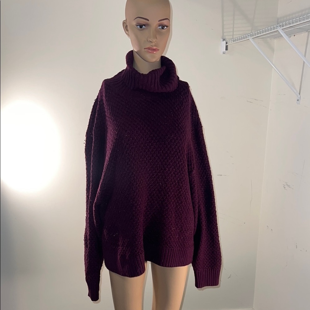 Elegant Plum Cowl Neck Sweater (#30)